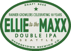 Ellie to the Maxx DIPA tap handle label